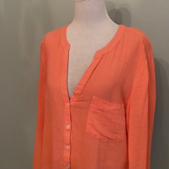 Old Navy–Women’s Long Sleeve Tunic Blouse—Size L—Coral - Picture 7 of 12
